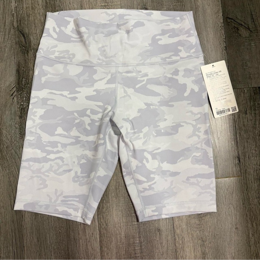 Lululemon Athletica White Camo Bike Shorts